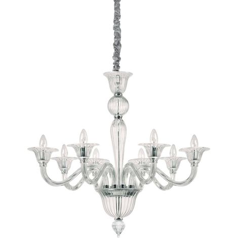 Ideal Lux Brigitta - Suspension à 8 ampoules transparentes, E14 (1/2)