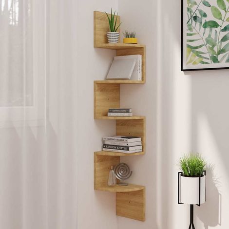Wand-Eckregal Sonoma-Eiche 19x19x123 cm Holzwerkstoff (1/5)
