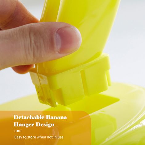 Porte-Banana - Support Moderne en Forme de Banane - Porte-Bananas pour Comptoir - Support de Fruits en Plastique Jaune - Grande Capacité (1/5)