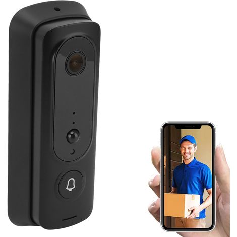 Nouvelle sonnette vidéo sans fil WiFi H2 MINI basse consommation 720p (noire) (1/5)