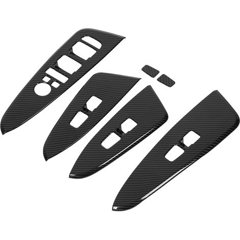 Lot de 6 autocollants décoratifs pour boutons de commande de vitres de porte, style fibre de carbone, pour KIA Sportage HEV NQ5 (1/5)