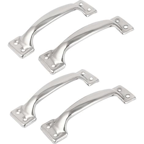 4er-Pack Vintage-Scheunentorgriffe für Küchenschränke, Lochmitte: 112 mm, silbernes Eisen (1/5)
