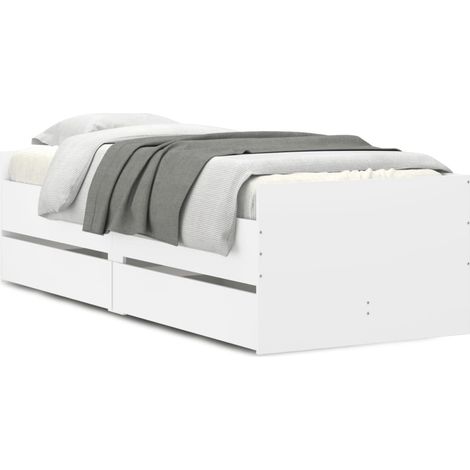Maison Exclusive - Estructura de cama con cajones blanco 100x200