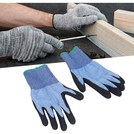 Mattierte Nitril-Holzbearbeitungshandschuhe, verstärkt mit A7-Stahldraht, Unisex, rutschfest, öl- und abriebfest, Größe M. Schnittfest dank A7-Stahldrahtverstärkung. Größe M. (1/5)