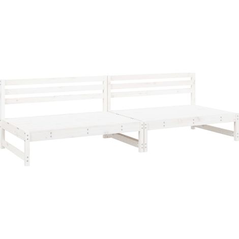 Maison Exclusive - Garten-Mittelsofas 2 Stk. Weiß 120x80 cm Massi