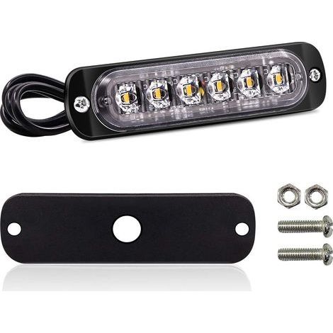 4-teiliges Set seitlicher Blinklichter, 6-LED-Warnleuchte, gelbes Pannenlicht, Notfallblinker, wasserdicht, 12 V/24 V, universell für PKW und LKW (1/4)