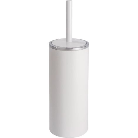 Brosse WC Inca Blanc - Porte-Brosse WC fermé, Plastique (ABS), 10.5 x 34 x 10.5 cm, Blanc (1/4)