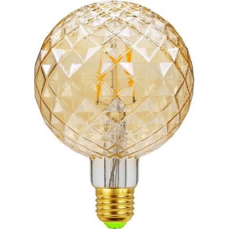 Grande ampoule LED Edison en cristal - G95 Style vintage - À filament - Décoration - Lumière chaude , doré (1/4)