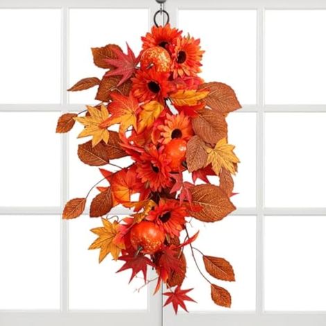 Guirlande Automne Décor Mural Artificiel 50 cm en Feuillage d'Érable et (1/5)