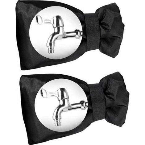 Housses de robinet d'extérieur - Protections de robinet antigel - Coupe-vent et imperméables - Adaptées à l'hiver - 18 cm x 25 cm - 2 pièces (1/4)
