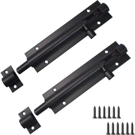 2 pièces loquet de porte Serrure à pêne, acier inoxydable loquet à pêne Serrure coulissante pour fenêtre de porte de jardin de porte d\'entrée, 5 pouces (1/5)