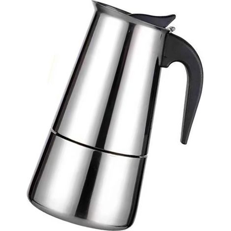 Cafetière italienne (Moka) en acier inoxydable de 100 ml, avec isolation thermique, idéale pour le café infusé à la main. (1/5)