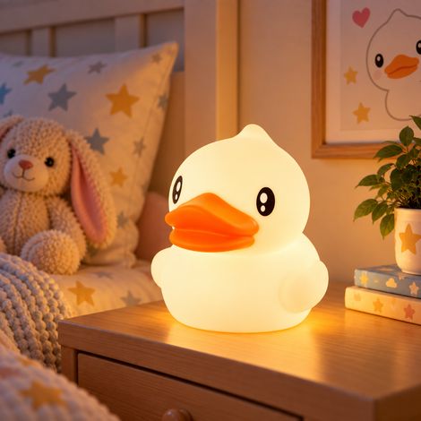 Lampe de nuit de table LED pour enfants à intensité variable par applaudissements 5VDC/USB 3000K [HO-WALLDUCK-WW] (1/3)