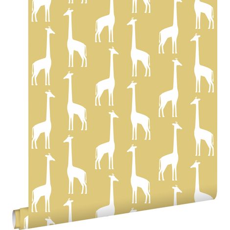 papier peint girafes jaune ocre - ESTAhome (1/5)