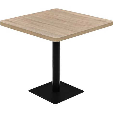 Maison Exclusive - Tavolo Bistrot MDF e Acciaio Quadrato 80x80x75 cm Color Rovere
