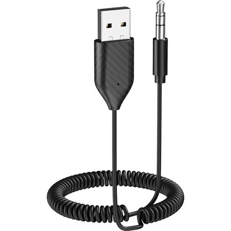 Adaptateur Jack Bluetooth 5.2 pour Voiture Récepteur, Adaptateur Bluetooth avec Microphone pour la Diffusion de Musique et Les appels Mains Libres pour autoradio et Haut-parleurs domestiques (1/5)