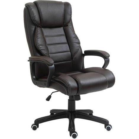 Fauteuil de bureau ergonomique avec fonction massage, réglable en hauteur, rotation 360°, coloris brun (1/5)