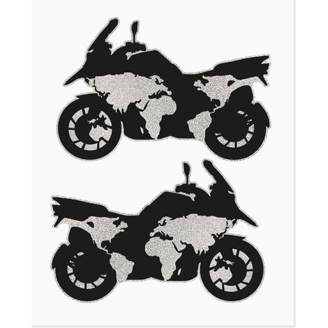 Adesivi Adventure Stickers per Bauletti Moto Planisfero Moto