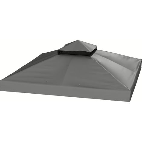 Tetto di ricambio per gazebo 3 x 3 m in poliestere, grigio scuro (1/5)