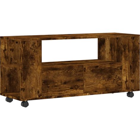 Maison Exclusive - TV-Schrank Räuchereiche 102x34,5x43 cm Holzwer