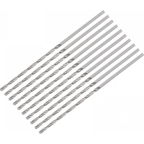 10 Pcs 1.8mm Mini Micro Forets Hélicoïdaux Haute Vitesse Acier Droit Tige Extra Long Perceuse Pointe 80mm pour Aluminium Alliage (1/5)