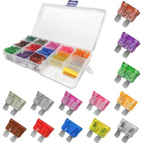 130PCS Car Fuses Assortment Kit, Standard Blade Type Automotive Fuse kit, 2A 5A 7.5A 10A 15A 20A 25A 30A 35A 40A, Low Profile Mini Size Replacement Fuse for Boat Truck SUV RV Marine