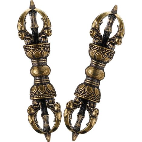 2pcs Mini Pilon Vajra en Laiton de Style Ancien, Décoration Intérieure Légère et Artisanat de Pilon pour Maison et Boutique, Présent de Pendaison de Crémaillère (1/5)