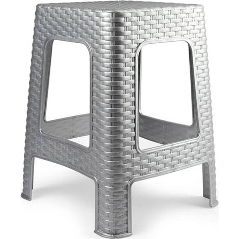Taburete de Rattan Grande  Gris (1/2)