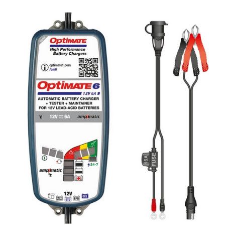 Chargeur de batterie 12V 6A – Récupération basse tension 0.5V – Démarrage désulfatation 2 étapes – Compatible Acide, AGM, GEL jusqu'à 144Ah – Optimate - TM-360 (1/4)