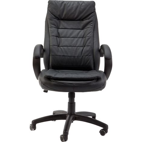 Silla oficina presidencial director reclinable sillón de oficina giratoria de cuero artificial negro