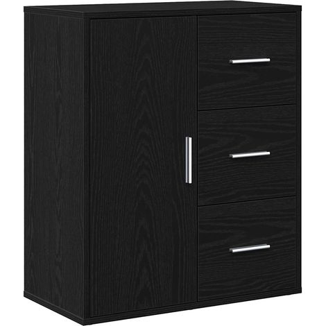 Maison Exclusive - Credenza Rovere Nero 60 x 31 x 70 cm Legno multistrato