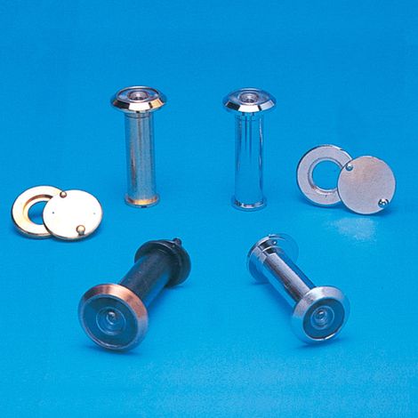 Spioncino in ottone visibilita' 180o con rondella posteriore diametro   14 mm lunghezza 70-120 mm per porte corazzate