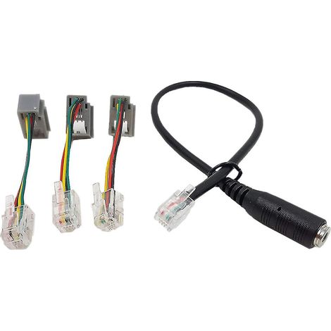 Câble 4P4C RJ9, adaptateur casque 3,5 mm pour smartphone vers RJ9, convertisseur de câble adaptateur pour téléphones IP (1/5)
