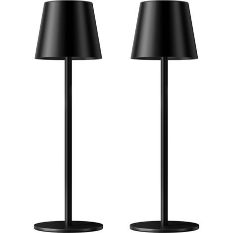 Lampe de table sans fil rechargeable Kakanuo noire – Lot de 2 KK avec batterie 5000 mAh, lampe à piles pour plan de travail, variateur sans paliers 3 couleurs, lampe sans fil pour (1/5)