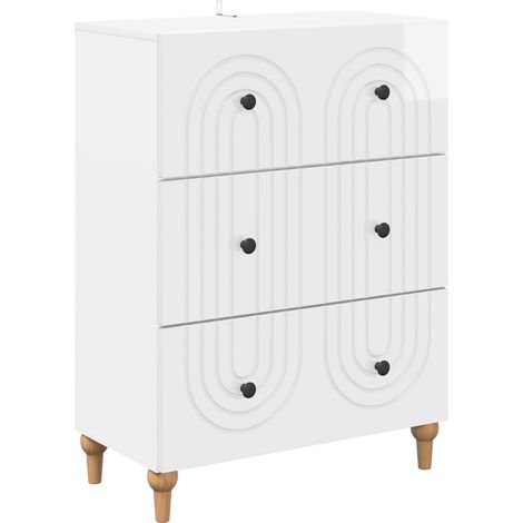 Schubladenschrank Hochglanz Weiß 66 x 34,5 x 90 cm vidaXL