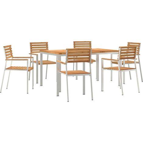 Maison Exclusive - Garten Essgruppe 7 pcs Massives Teakholz und E