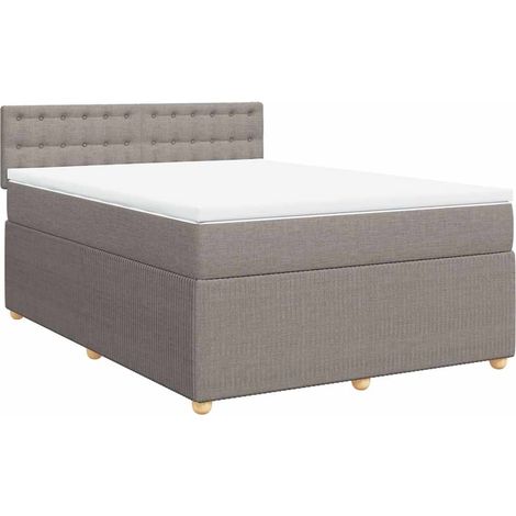 Maison Exclusive - Giroletto a Molle con Materasso Tortora 140x190 cm in Tessuto (1/5)