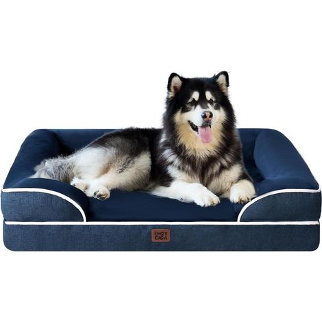 Hundebett Orthopädisches Memory L 132 x B 104 x H 20 cm Marineblau (1/5)