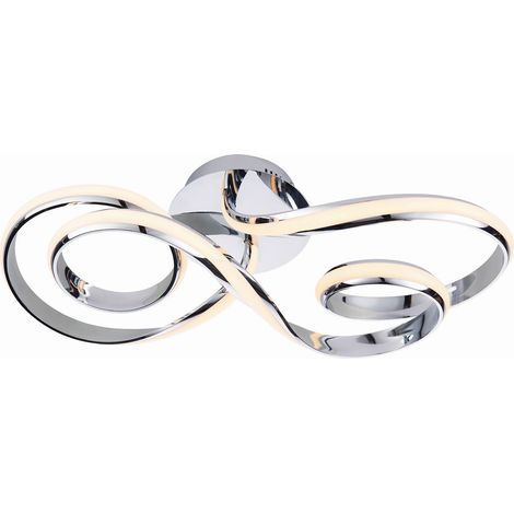 Endon Lighting Aria - Piastra LED semi-filo integrata effetto cromato e silicone bianco opaco 1 luce dimmerabile IP20 (1/5)