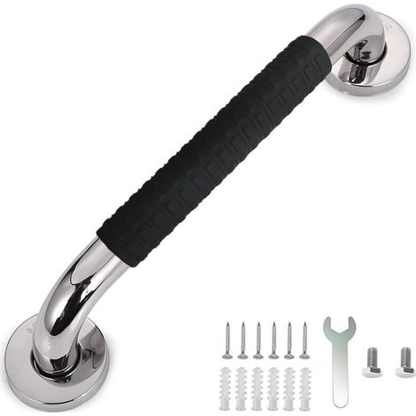 Poignées d'appui pour personnes âgées, en acier inoxydable 304, poignées de douche, pour montage mural, WC, salle de bain, antidérapantes, 40 cm, pour personnes âgées et personnes handicapées (1/5)