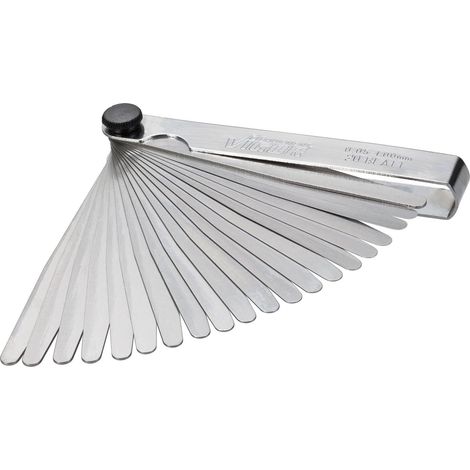 Satz Dickenmessgeräte, konische Klingen, Edelstahl, 0,05-1,00 mm, für Schlitze und Spalten (1/4)