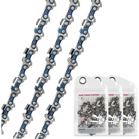 Chaînes de Tronçonneuse Faible Rebond 3/8" LP 52 maillons, 1,1mm Lot de 3 Chaîne de Tronçonneuse, Chaîne de Rechange à Faible Rebond, Compatible avec DUC353Z, DUC355Z, EA3200S, UC3541A (1/5)