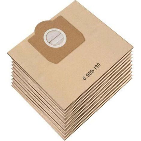 Confezione da 10 sacchetti per aspirapolvere Karcher 6.959-130.0 WD3 WD3P MV3, sacchetti filtro di carta di ricambio per aspirapolvere a secco e a umido, sacchetti per accessori Karcher WD3 Premium e  (1/4)