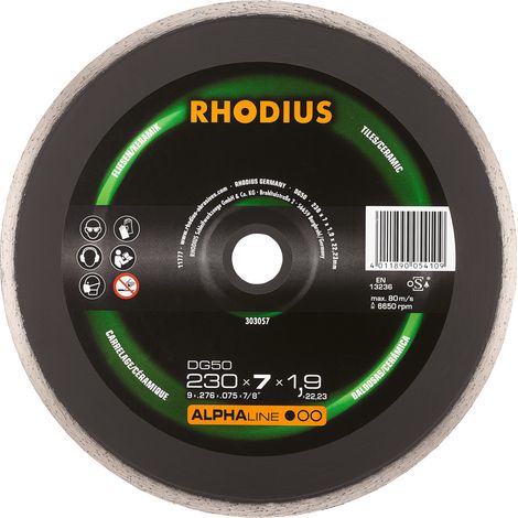 RHODIUS DG50, 1 Stück, 180 x 7,0 x 1,9 mm, Diamanttrennscheibe (1/2)