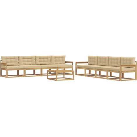 Conjunto de sofás de exterior 9 pcs y Beige 79 x 79 x 37 cm vidaXL (1/5)
