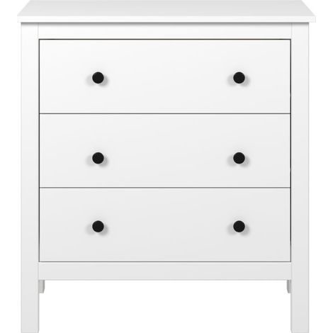 Commode à 6 tiroirs meuble de rangmenet coloris blanc - Longueur 81 x Hauteur 74,2 x Profondeur 39,5 cm (1/5)
