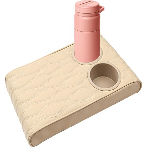 Coussin De Repos-Bras Auto  Boîte Multifonctionnelle avec Double Porte-Gobelet,Protège-console Centrale - Pour Véhicules Automobiles, Camions, SUV, Intérieur Et Extérieur, (1/5)