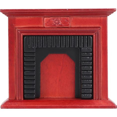 Dollhouse Fireplace 1:12 Scale Birch Doll House Grate Model Accessory for Kids Children (1/5)