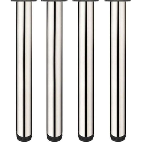 FOREHILL 4x Pieds de Meuble Reglable Pieds de Table en Acier Inoxydable avec Vis - 50cm (1/5)