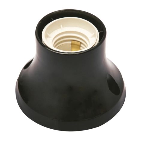 poly pool - portalampada e27 da parete con base dritta nero